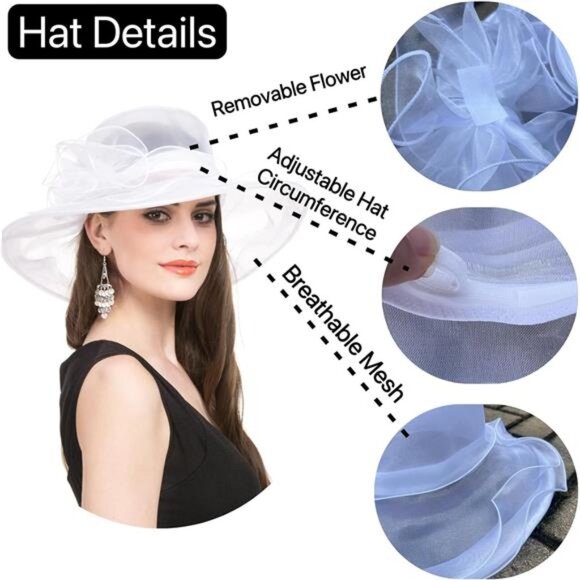 Women\'s Organza Church Fascinator Bridal Tea Party Wedding Hat main image 5